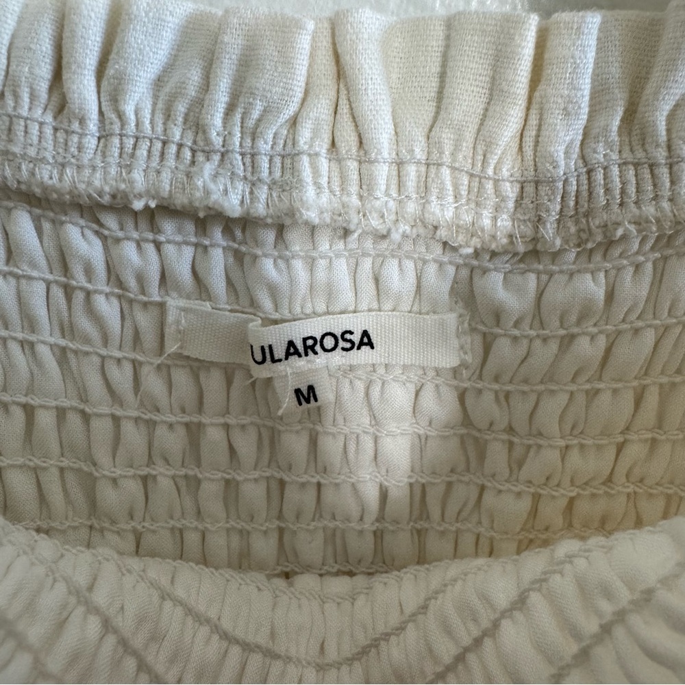 Tularosa Ivory Hillary Ruffle Smocked Mini Dress size Medium - Picture 10 of 12